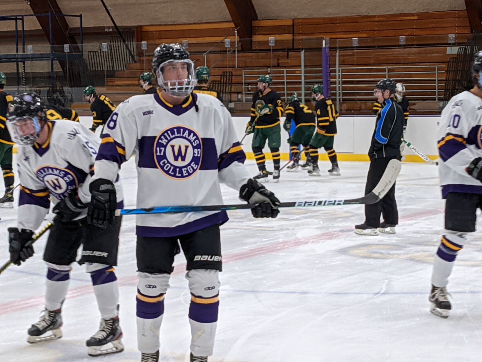 Williams college hockey players skate